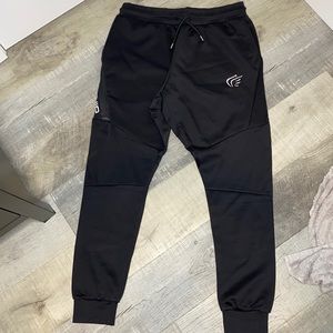 Black nylon joggers